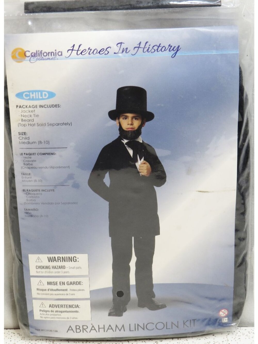 California Costumes Heroes In History Colonial Abraham Lincoln Medium 8-10